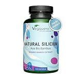 Bio Silizium Kapseln | Premium: aus 100% Bambusextrakt (10:1) | hochdosiert | Laborgeprüft | Vegan - Ohne Zusatzstoffe | Deutsche Produktion von Vegavero® | 120 Stück
