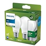 Philips Classic ultraeffiziente E27 LED Lampe, 60W, matt,...