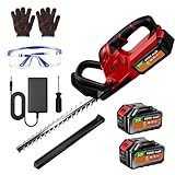 Akku Heckenschere mit 2×4000mAh Akku, Elektrische Heckenschere mit Doppelklinge, 600W Bürstenlosem Motor, Professionelle Strauchschere – Schnittlänge 51 cm