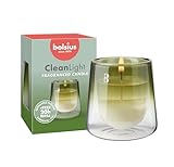 Bolsius - CleanLight Starterset - Nachfüllbare Duftkerze - Halter & Nachfüllung - Gardenia & Feige - Grün - Brenndauer 20 Stunden - Enthält Natürliches Pflanzenwachs - Nachhaltiges Konzept