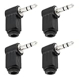 Create idea 4 Stücke 3,5mm Stereo-Klinkenstecker 90 Grad Winkel Löten Audio-Adapter für Kopfhörer MP3-Player Lautsprecher