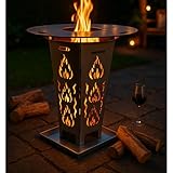 Feuerkorb 80cm + Grillplatte + Ascheschale, Feuertonne, Feuerschale, Grilltonne, Ofen, Terassenofen, Grill