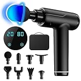 Massagepistole, Handgehalten Muscle Massage Gun 20-Gang-Percussion-Massagegerät mit LCD-Touchscreen Cordless Tiefengewebe mit 8 Massageköpfen