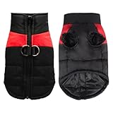 BDSHUNBF Hundemantel Winterjacke Hundejacke Winterweste Jacken wasserdichte Winter Jacke Warm Gefütterter Brustschutz Hund Welpen Kleidung Weste Haustier Gepolsterte Mantel Hundemantel Wasserdicht