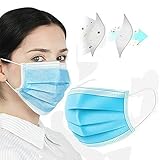 KAV – 3-lagige 3-lagige zivil-Maske aus Polypropylen zivilianische Basic-Gesichtsmaske, Einweg-Staubmaske für den allgemeinen Gebrauch, zum Pendeln, Einkaufen und im Freien, blau