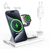 4 in 1 für iPhone Ladestation Ladegerät für iPhone 15 14 13 12 11 Pro Max Mini, Faltbare Wireless Charging für Apple Watch Ultra 9 8 6 5 4, Induktive Kabelloses Stand für AirPod Pro 3 2