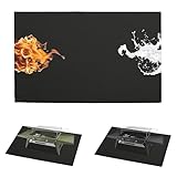 Feuerfeste Unterlage, hitzebeständige Feuerschutzmatte für kleine Outdoor-Grills, feuerfeste Unterlage Grill für Tisch und Rasen (80×50 cm)