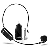 SOAIY 2in1 UHF drahtlos Headset Mikrofon wiederaufladbar 50M 6,35mm& 3,5mm Stecker kabellos Mikrofon für Sprachverstärker PA Karaoke Anlage für Konferenzen Schulung Vortrag Fitnesskurse Reiseleiter