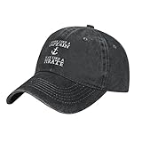 351 Unisex Distressed Basecap Arbeiten Wie Ein Kapitän Spielen Wie Ein Piratenanker Cotton Cap Baumwolle Baseballkappe Verstellbar Outdoor Hut Für Reisen Wander Sport