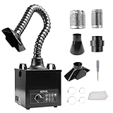 Sovol Lötrauchabsorber, 100W Mini Desktop Lötrauchabsaugung mit 3-Stufen-Filter, Luftvolumen 200 m³/h, 2 Rauchhaubenformen und 3 Abluftschläuche Schweißrauchabsauger für Laser Graviermaschine