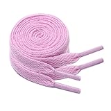 GOODSALEOK 2 Paar Flach Sneaker Schnürsenkel 8 mm Breite Premium Ersatz Schuhbänder für Turnschuhe Boardschuhe Freizeitschuhe Universalmodell Rosa 120CM