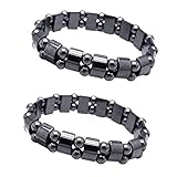 EQLEF Armband Magnet Hämatit Armbänder 2pcs schwarzes Armband