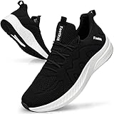 Feethit Sneaker Herren Schuhe Sportschuhe Laufschuhe Turnschuhe Herren Tennis Fitness Jogging Walkingschuhe Leichtgewichts Atmungsaktiv Freizeit Straßenlaufschuhe Schlüpfen Schuhe Schwarz & Weiß 44 EU