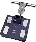 Omron Ganzkörperanalyse-Waage BF511 mit Hand-zu-Fuß-Messung, blau - misst Körperfett, Gewicht, Viszeralfett, Skelettmuskelmasse, Kaloriengrundumsatz und BMI, 1 Stück (1er Pack)