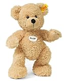 Steiff Teddybär Fynn beige 28 cm, Teddy-Bär zum Kuscheln und Spielen für Kinder, aus kuschelweichem Plüsch, Stofftier-Teddy beweglich & waschmaschinenfest