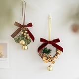 Tannenzapfen und Glocke Anhänger Dekorationen für Weihnachtsbaum und Innenbereich, schafft saisonale Urlaubsatmosphäre (Typ C)