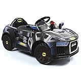 Hauck E-Batmobile 6V Elektrofahrzeug - elektrisches Auto für Kinder, mit LED, Gurt und Flügeltüren - Batman Schwarz, Groß