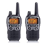 Midland XT70 Funkgerät, Dualband Walkie Talkie, professionelles Funkgerät mit 69 LPD und 24 PMR446 Kanälen, Schnellladung, 12 km Reichweite, 38 Töne, 83 Codes, Farbe Grau, Set mit 2 Funkgeräten, C1180