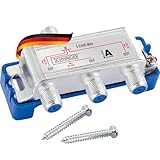 SCHWAIGER 9499 SAT-Verteiler 3-Fach digital BK-Verteiler 3-Wege-Verteiler SAT-Splitter dreifach Satelliten-Verteiler SAT-TV