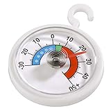 Xavax Analoges Thermometer zum Aufhängen im Kühlschrank, Gefrierschrank, Tiefkühltruhe, Weinkühlschrank, Minibar, min. -30 Grad, max. +50 Grad, rund, weiß