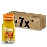 Kloster Kitchen Bio Ingwer Shot Kurkuma 1SHOT 7x 30 ml mit echten Ingwerstückchen I Ingwershot mit Kurkuma vegan in der To Go Flasche I süß-scharf ohne Zusatzstoffe & mit natürlicher Süße