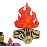 Lunaobrik Aufblasbares Lagerfeuerr – Realistisches 3D-Spiel-Feuer Aus PVC, Leicht & Wiederverwendbar | Deko-Lagerfeuerr Für Camping, Indoor-Abenteuer, Rollenspiele, Kinderzimmer, Übernachtungspartys