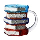 YAOPIU Painted Book Mug | Lackierter Buchbecher | 3D Bücher Stack Kaffeetassen | Einzigartige Büchertasse Wassergläser | Geschenk Für Schriftsteller Lehrer Leseratten Literaturfans Geschenkidee