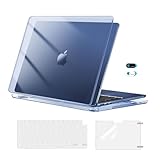 MOSISO Kompatibel mit MacBook Air 13 Zoll Hülle M4 M3 M2 2025-2022 A3240 A3113 A2681, Schutzhülle Hartschale&Tastaturschutz&Displayschutz&Webcam Abdeckung für Mac Air 13,6 Zoll, Kristall Mitternacht