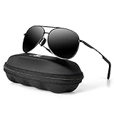 MXNXEU Sonnenbrille Herren Fahrerbrille Polarisiert Schwarz Polarisierte Sonnenbrille Herren Outdoor Vintage Unisex UV400 Fahren Sonnenbrille-Schwarz/Schwarz