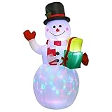 Weihnachten Aufblasbare Außendekorationen, 5 FT Schneemann mit Hellen Lichtern, Weihnachten Blow Up Yard Dekorationen Rasen Garten Indoor (Schneemann)