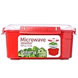 Sistema Microwave Dampfgarer | groß mit herausnehmbarem Korb | 3,2 l | rot