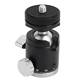 Small Kugelkopf, 360° Drehbarer Aluminium Stativkopf mit 1/4 Zoll Schraube, Kamera Kaltschuhhalterung für DSLR Mikrofon Licht LED