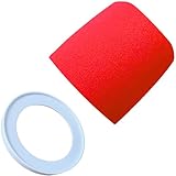 RhymKawa MV7 Pop Filter Ersatz für Shure MV7, MV7i, MV7+, MV7X, Mikrofon-Windschutzscheibenabdeckung, rot mit weißem Haltering