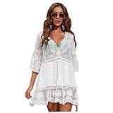 Liummrcy Strandabdeckung für Frauen Lace Beach Kleid Badebekleidung Cover Ups Badeanzug Strandkleidung Kleid weiß, ups & Sarongs