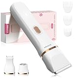 Kotopa Intimrasierer für Frauen, 3 in 1 Elektrischer Rasierer Damen für Bikinizone, Gesicht und Körper, Kabelloser Bikini Trimmer für Intimbereich, Wasserdicht & Hautfreundlich(Weiß)