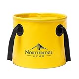 Falteimer Faltschüssel im trendigen Design | Für Camping, Angeln, Party und Garten | Einsetzbar als faltbare Wasch-Schüssel, Wasserkanister oder Falt-Spülbecken [Gelb, 15L]