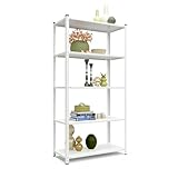 baudim - Metallregal: Flexibles Schraubregal für Lager und Werkstatt. Robustes Stahlregal mit anpassbaren Böden platzsparendes Lastenregal für effiziente Organisation 185x95x44 - Weiß