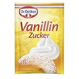 Dr. Oetker Vanillinzucker 10er Pack, insgesamt 50 Tütchen (10 x 5 x 8 g), Zucker verfeinert mit Vanillin, zum Backen und Süßen von Kuchen, Desserts & Shakes, vegan