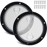 Bootsluke, 10,2 cm, 2 Stück, runde rutschfeste Inspektionsluke mit klarer, abnehmbarer Abdeckung, Marine-Zugangsluke, Deckluken für Wohnmobil, Boot, Yacht, Kajak, Outdoor-Befestigungsschrauben im