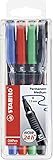 Folienstift - STABILO OHPen universal - permanent medium - 4er Pack - grün, rot, blau, schwarz