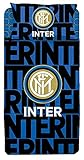 Bettwäsche Fußballbettwäsche Inter Mailand Blau Schwarz mit Logo gestreift 135 x 200 Bettdecke + 80 x 80 cm Kopfkissen, 100% Baumwolle, für Kinder Jugendliche und Erwachsene Fans