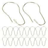 TOYANDONA 20 Duschvorhanghaken aus Edelstahl mit Kürbisverschluss Rostfrei Goldfarben Vielseitig für Badezimmer und Fenster Montagefrei Starker Halt