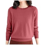 Oversize Pullover Damen - Damen Sommer gehäkelte Tops Rundhals Ausschnitt Lose Sport Langarm Sweatshirt Twist Crew Neck Knit Niedlich Weicher Strickpullover 2024 Neueste Top Streetwear