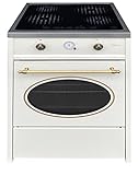 GURARI Induktions-Standherd GCH E 612 Cr r, Retro Induktions Standherd 60 cm/Range Coocker / 60 L/Creme/ 8 Funktionen/Heißluft/Grill/ 4 Kochzonen/ 4x Booster/Teleskopauszug