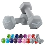 Miweba Sports Neopren Hantelset NKH100 | 𝐏𝐫𝐨𝐟𝐢 Hantel - Hexagon Hanteln Set - Kurzhanteln - Kurzhantel Set - Gymnastikhanteln - Hantel Set - Dumbbell - 0,5-10 Kg (2X 1.0 kg, Grau)