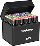 Tongfushop 80 Alkohol Stifte Set, 2 Sekunde Schnell Trocknende Alkohol Marker Set, Doppelseitige Marker Stifte Filzstifte mit Anti-Seepage Abstandshaltern für Malerei, Zeichnung, Design, Manga