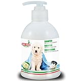 MA-FRA, Shampoo für Hunde mit weißem Fell, Gegen Vergilbung, Extraglanz, Weist Parasiten ab, mit Neemöl, Talkduft, 250 ml