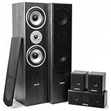 Fenton HF5B - Heimkino Musikanlage für Audiosystem 1150 Watt - 5.0 Surround Sound System, 5-teiliges Home Entertainment System, Heimkinosystem für Zuhause, Wohnzimmer - Schwarz