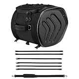 Motorrad-Schweiftasche, Motorradtaschen für Rücksitz, TRUNK reflektierend, 20 l Hecksattelsalz, wasserdichter Cargo-Transport-Organizer, Gepäckkoffer für Helm