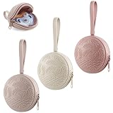 PandaEar 3 Stück Silikon Schnullerhalter Schnullerboxen | Reise Baby Schnuller Aufbewahrungsbox | Universelle Schnullerha Schnullertasche für unterwegs| BPA-frei (Rosa)